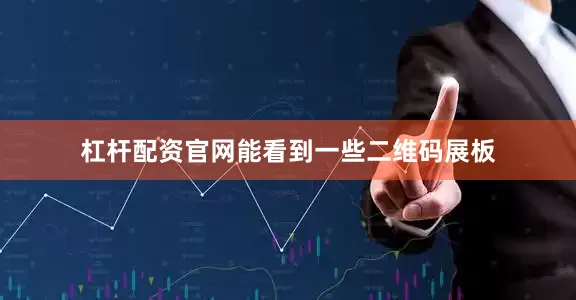 杠杆配资官网能看到一些二维码展板